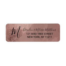 Modern Roos Gold Faux Folie Driehoek Adres Etiket