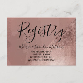 Modern Roos Gold Faux Folie Driehoek Gift Registry Informatiekaartje