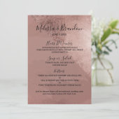 Modern Roos Gold Faux Folie Driehoek Trouwmenu Menu (Staand voorkant)