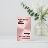 Modern Roos Gold Faux fotograaf, DJ, Proud Pap Visitekaartje (Staand voorkant)