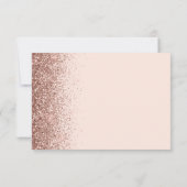 Modern Roos Gold Faux Glitter Blush Roze RSVP-kaar RSVP Kaartje (Achterkant)