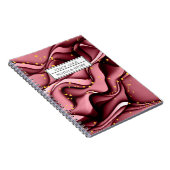 Modern Roos Gold Faux Glitter Name Persoonlijk Notitieboek (Rechterzijde)