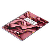 Modern Roos Gold Faux Glitter Name Persoonlijk Notitieboek (Linkerzijde)