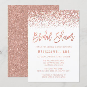 Modern Roos Gold Faux Glitter Vrijgezellenfeest Kaart