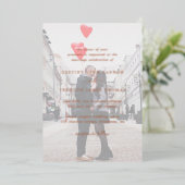Modern Roos Gold Faux Vellum Photo Wedding Folie Uitnodiging (Staand Voorkant)