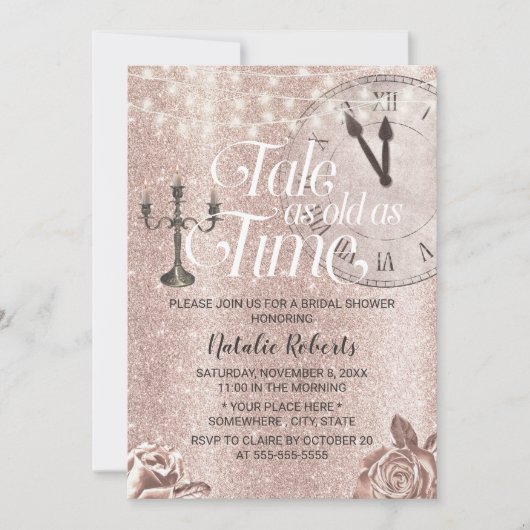 Modern Roos Gold Floral Fairy Tale Vrijgezellenfee Kaart (Voorkant)