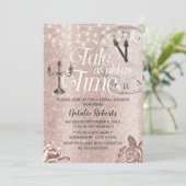 Modern Roos Gold Floral Fairy Tale Vrijgezellenfee Kaart (Staand voorkant)