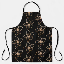 Modern Roos Gold Flower All-Over Print Schort