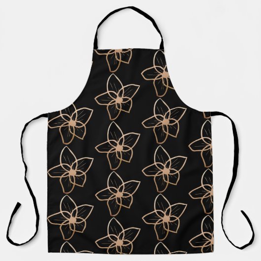 Modern Roos Gold Flower All-Over Print Schort (Voorkant)