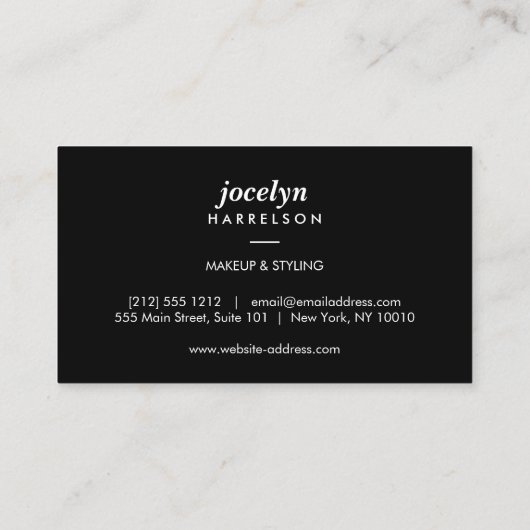 Modern Roos Gold Flowers Black Circle Visitekaartje (Achterkant)