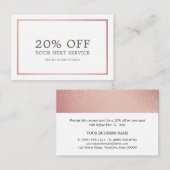 Modern Roos Gold Foil - Kortingsbon Kortingskaartje (Voorkant / Achterkant)