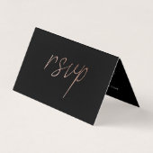 Modern Roos Gold Foil script met Photo RSVP-kaart Visitekaartje (Voorkant)