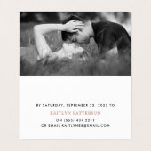 Modern Roos Gold Foil script met Photo RSVP-kaart Visitekaartje (Binnenkant ongevouwen)