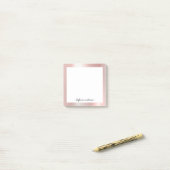 Modern Roos Gold geborsteld metallisch gepersonali Post-it® Notes (Op bureau)