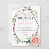 Modern Roos Gold Geometrisch Vrijgezellenfeest Inv Kaart (Voorkant)