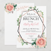 Modern Roos Gold Geometrisch Vrijgezellenfeest Inv Kaart (Voorkant / Achterkant)