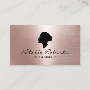 Modern Roos Gold Girl Logo Beauty Salon Spa Visitekaartje
