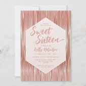 Modern Roos Gold Girly Script Sweet Sixteen Kaart (Voorkant)