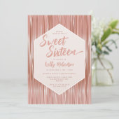 Modern Roos Gold Girly Script Sweet Sixteen Kaart (Staand voorkant)