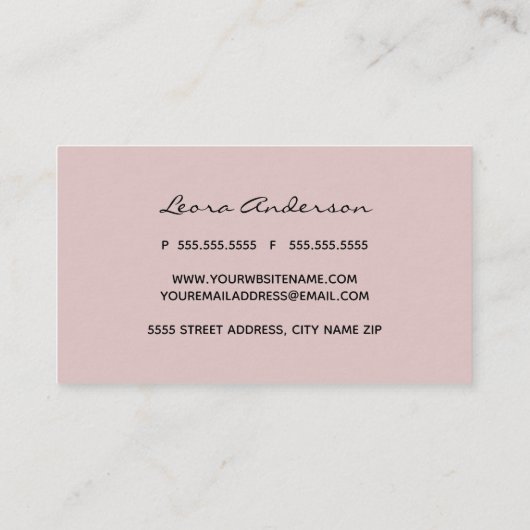 Modern Roos Gold Glitter Abstract Patroon Visitekaartje (Achterkant)