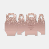 Modern Roos Gold Glitter Bat Mitzvah Bedankdoosjes (Uitgevouwen)