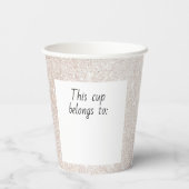 Modern Roos Gold Glitter Blush Girl 21-jarig Papieren Bekers (Achterkant)