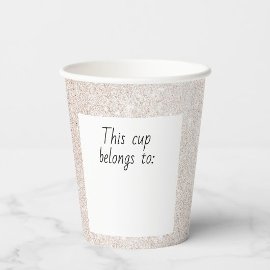 Modern Roos Gold Glitter Blush Girl 21-jarig Papieren Bekers (Achterkant)