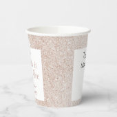 Modern Roos Gold Glitter Blush Girl 21-jarig Papieren Bekers (Links)