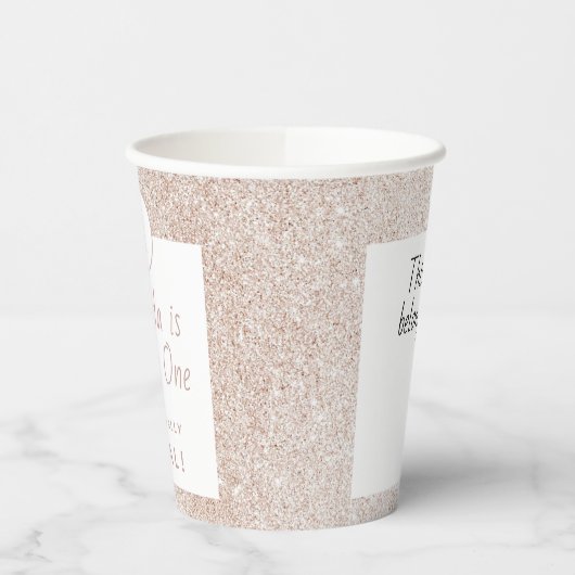 Modern Roos Gold Glitter Blush Girl 21-jarig Papieren Bekers (Links)