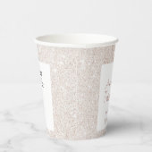 Modern Roos Gold Glitter Blush Girl 21-jarig Papieren Bekers (Rechts)