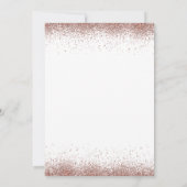 Modern Roos Gold Glitter Border Engagement Party Kaart (Achterkant)