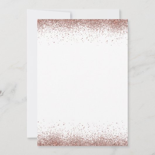 Modern Roos Gold Glitter Border Engagement Party Kaart (Achterkant)