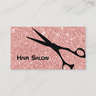 Modern Roos Gold Glitter Hair Stylist Beauty Salon Visitekaartje