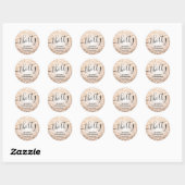 Modern Roos Gold Glitter Lights 30e Verjaardag Ronde Sticker (Vel)