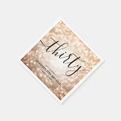 Modern Roos Gold Glitter Lights 30e Verjaardag Servet (Hoek)