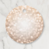 Modern Roos Gold Glitter Lights 50e Verjaardag Bedankjes Labels (Achterkant)