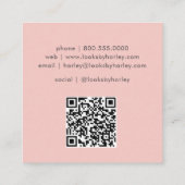 Modern Roos Gold Glitter Logo QR-code Vierkante Visitekaartje (Achterkant)