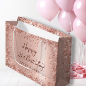 Modern Roos Gold Glitter Monogram 21e Verjaardag Groot Cadeauzakje