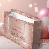 Modern Roos Gold Glitter Monogram 21e Verjaardag Groot Cadeauzakje