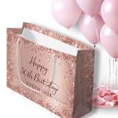 Modern Roos Gold Glitter Monogram 50e Verjaardag Groot Cadeauzakje