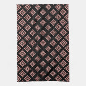 Modern Roos Gold Glitter Rhomboid Pattern Theedoek (Verticaal)