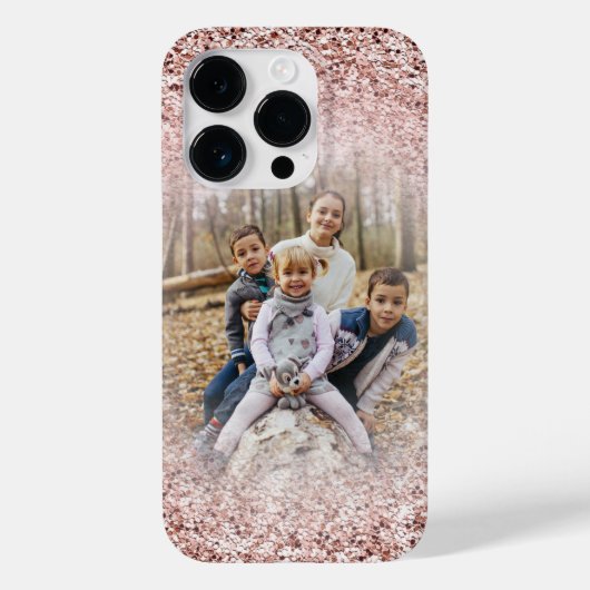 Modern Roos Gold Glitter Sparkle Foto Case-Mate iPhone Case (Achterkant)
