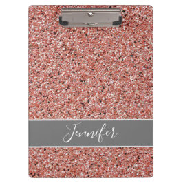 Modern Roos Gold Glitter Sparkle gepersonaliseerd Klembord