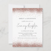 Modern Roos Gold Glitter Trouwreceptie Kaart (Voorkant)