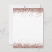 Modern Roos Gold Glitter Trouwreceptie Kaart (Achterkant)