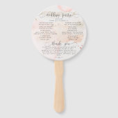 Modern Roos Gold Glitter Wedding Program Handje Fa Handwaaier (Achterkant)