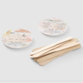 Modern Roos Gold Glitter Wedding Program Handje Fa Handwaaier (Niet-gemonteerd)