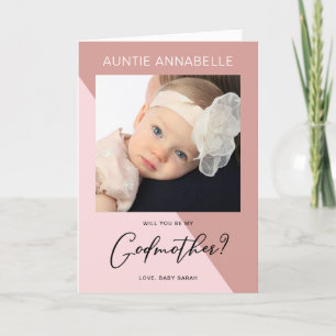 Modern Roos Gold Godmoeder-voorstel Feestdagen Kaart