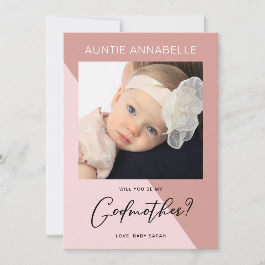 Modern Roos Gold Godmoeder-voorstel Kaart (Voorkant)