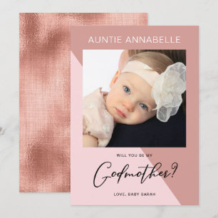 Modern Roos Gold Godmoeder-voorstel Kaart